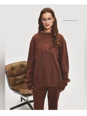 Parke Ribbed Varsity Mockneck Pullover Mocha L/XL